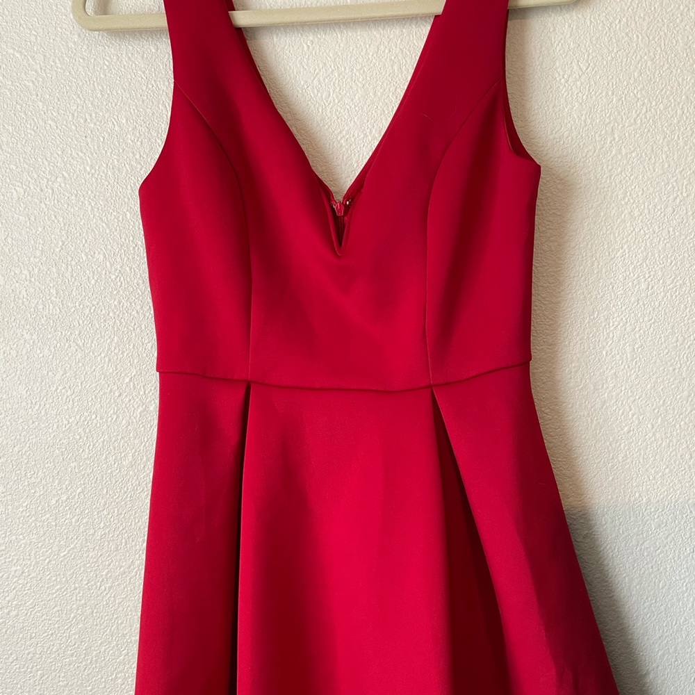 Forever 21 Red Formal Fit & Flare Pleated Dress